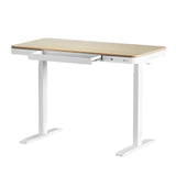 Sit Stand Desk White & Oak