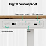 Sit Stand Desk White & Oak