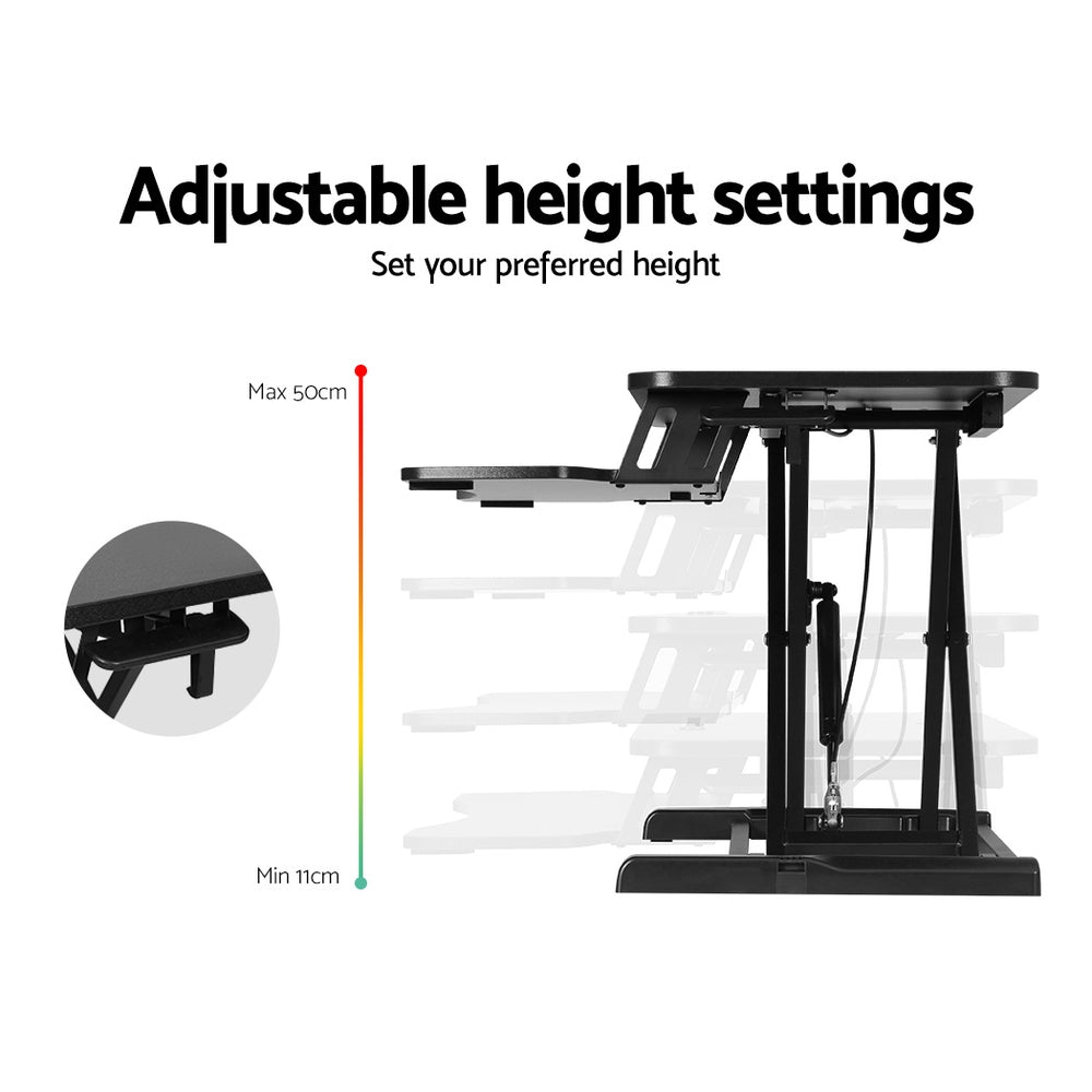 Standing Desk Riser Height Adjustable Black 80CM