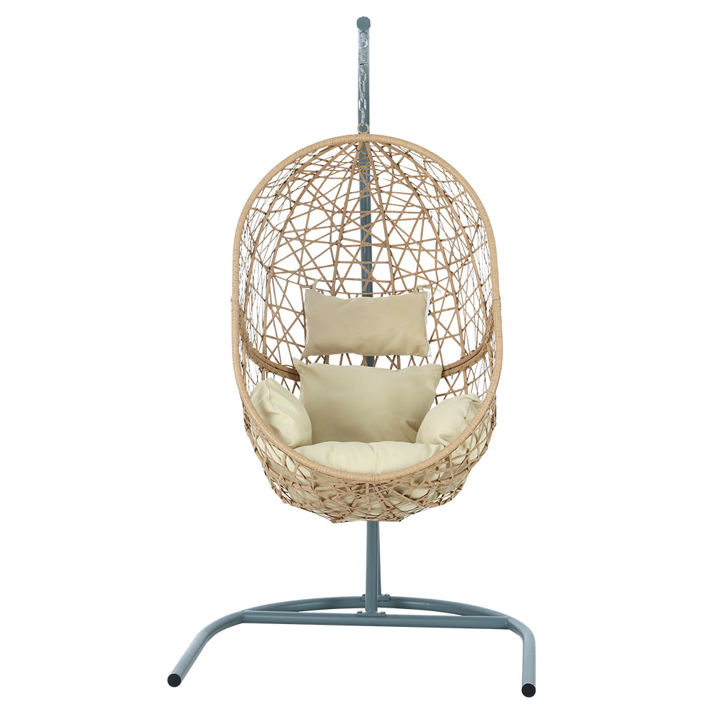 Ember Outdoor Egg Swing Chair Wicker Rattan Furniture Pod Stand Cushion Yellow