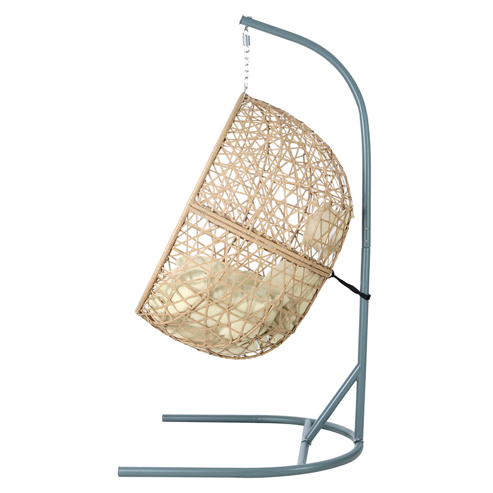 Ember Outdoor Egg Swing Chair Wicker Rattan Furniture Pod Stand Cushion Yellow