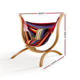 Gardeon Hammock Chair Timber Outdoor Furniture Camping with Wooden Stand