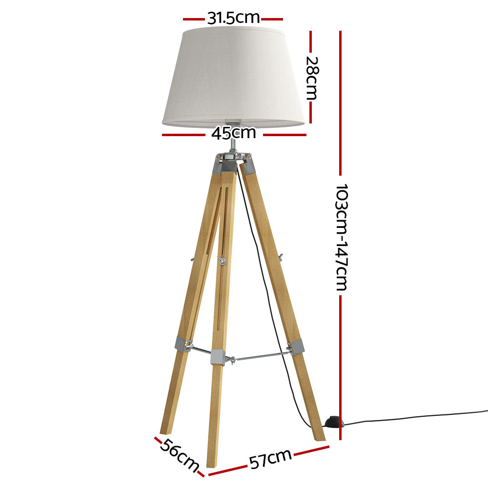 Tripod Floor Lamp Adjustable Height LED Light Stand Home Room Reading