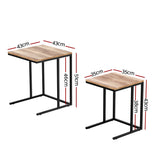 Dark Wood Nesting Side Table Set