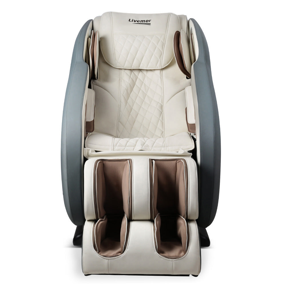 Livemor Massage Chair Electric Recliner Massager Grey Ozeni