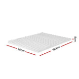 Giselle Bedding Memory Foam Mattress Topper 7-Zone Airflow Pad 8cm Single White