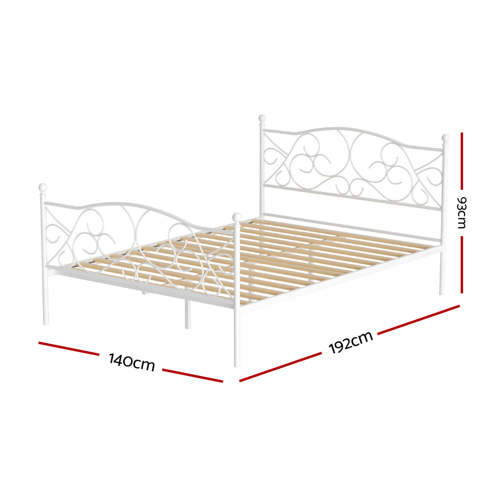 GROA White Bed Frame Double Size