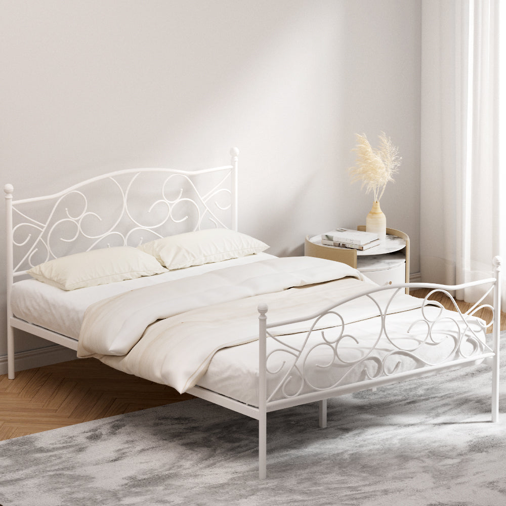 GROA White Bed Frame Double Size