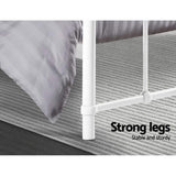 Leo White Double Metal Bed Frame