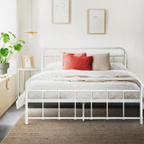 Leo White Double Metal Bed Frame