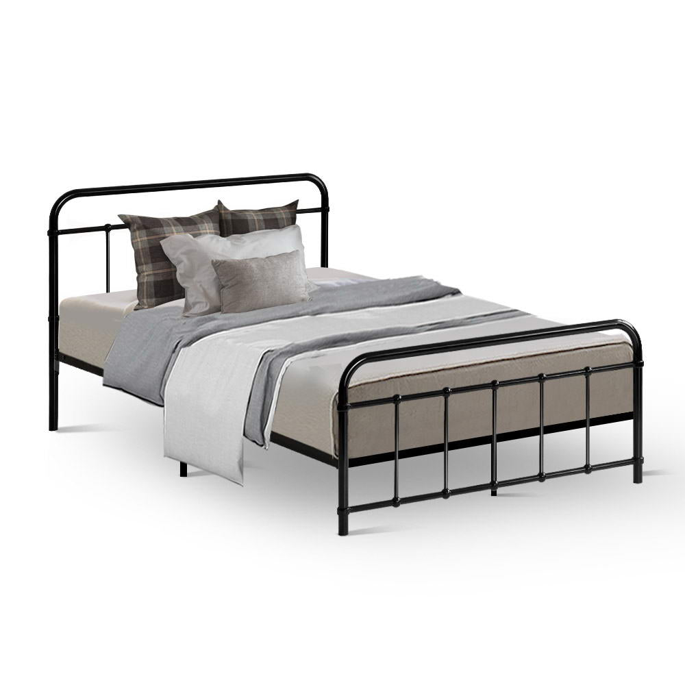 Leo Black King Single Metal Bed Frame