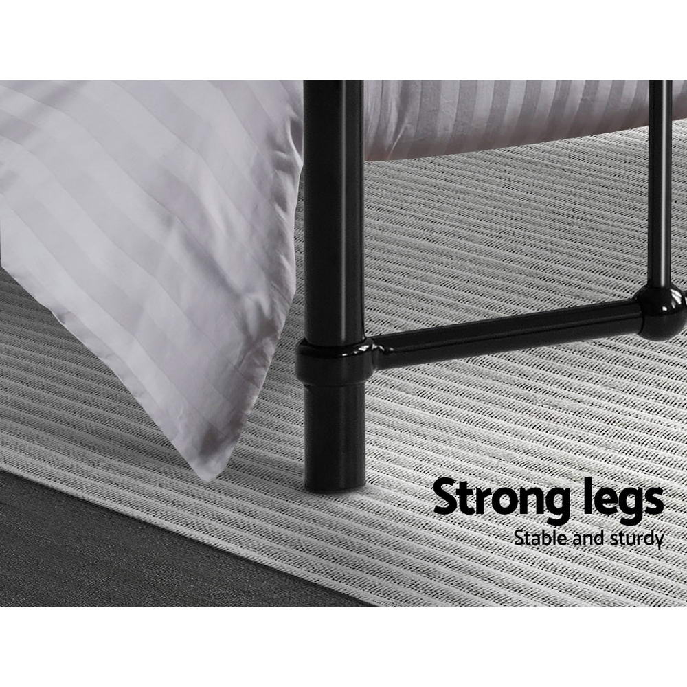 Leo Black King Single Metal Bed Frame