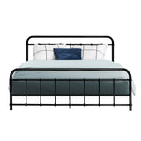 Queen Bed Frame Black Metal - Leo