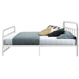 Queen Bed Frame White Metal - Leo