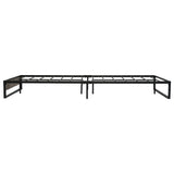 Osol Metal Bed Frame - Double Size Black and dark wood