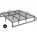 Tino Bed Frame -  King Size Black Metal