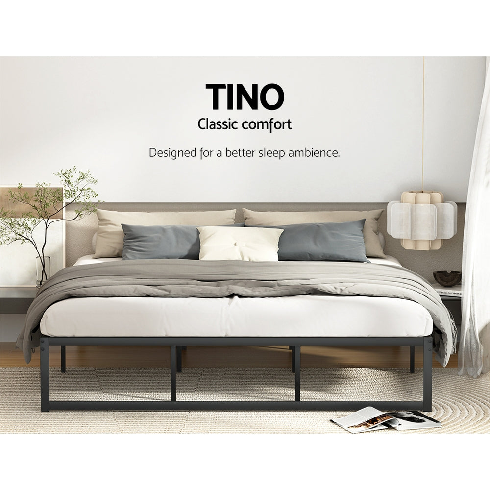 Tino Bed Frame -  King Size Black Metal