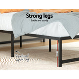 Tino Bed Frame -  King Size Black Metal