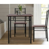 Machal Dining Table and 2 Chairs Set Walnut & Black