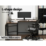 L-shaped Brown Computer Desk