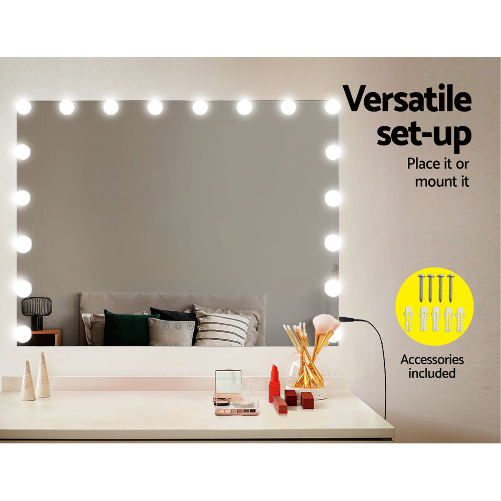 Embellir Makeup Mirror 80X65cm Hollywood with Light Vanity Dimmable Wall 18 LED