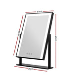 Embellir Makeup Mirror 30x40cm with Led light Lighted Standing Mirrors Black