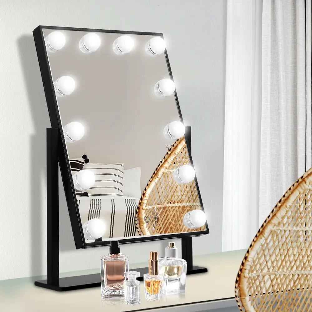 Embellir Makeup Mirror Hollywood with Light Round 360&Acirc;&deg; Rotation Tabletop 12