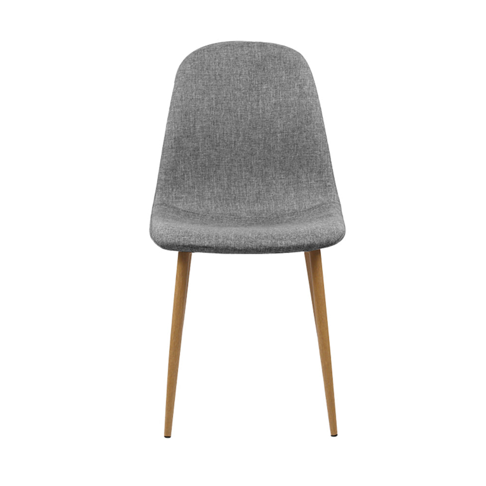 4x Adamas Fabric Dining Chairs - Light Grey