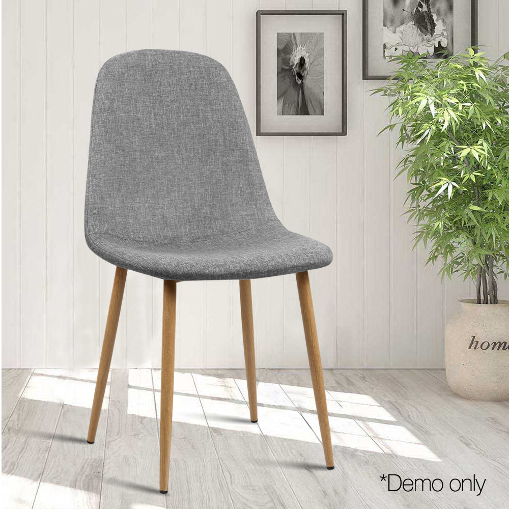 4x Adamas Fabric Dining Chairs - Light Grey