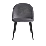 2 x Brody Dining Chairs Velvet Dark Grey