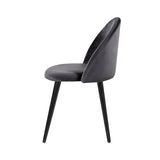 2 x Brody Dining Chairs Velvet Dark Grey