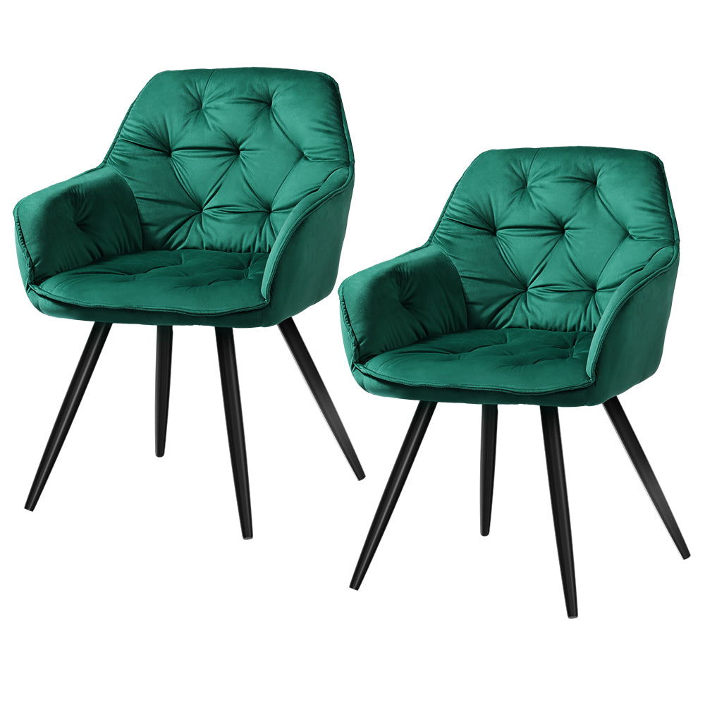 Green Valisa Dining Chairs x 2