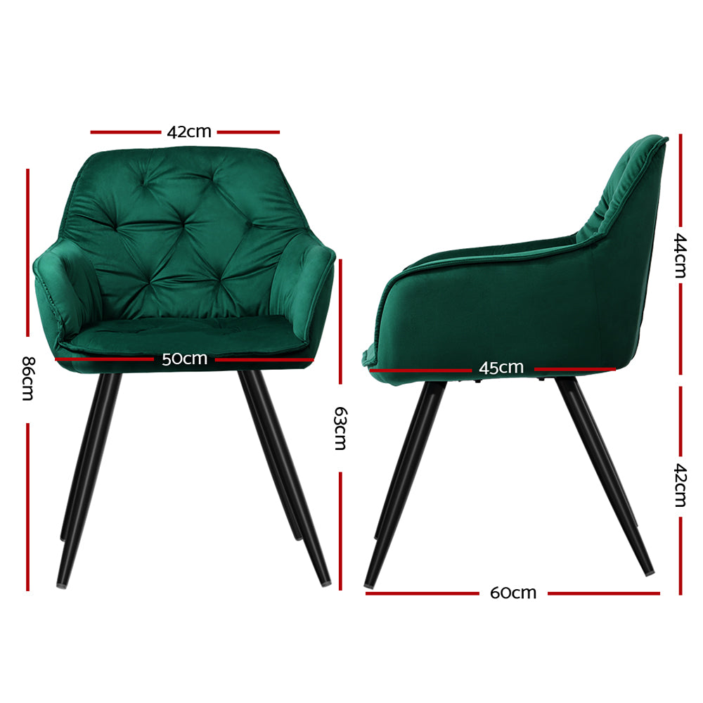 Green Valisa Dining Chairs x 2