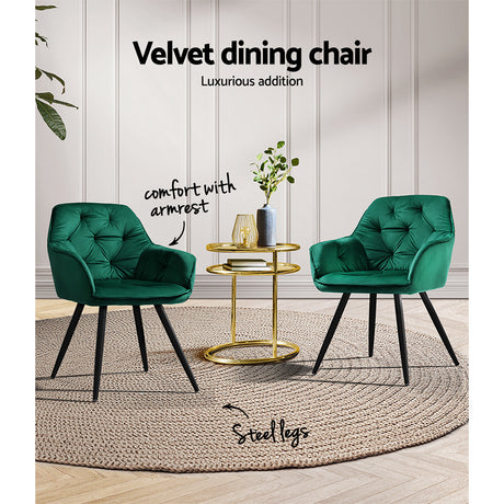 Green Valisa Dining Chairs x 2