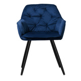 Valisa Dining Chairs Set 2 Blue Velvet