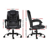 2 Point Massage Office Chair PU Leather Black