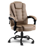 2 Point Massage Office Chair PU Leather Espresso