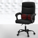 2 Point Massage Office Chair PU Leather Black