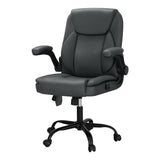 2 Point Massage Office Chair Leather Mid Back Grey