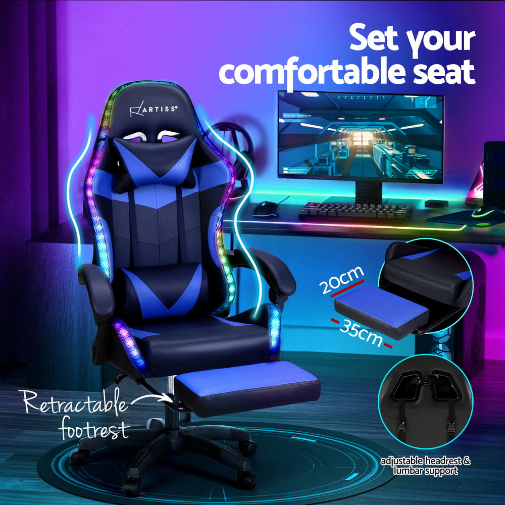 Massage Gaming Chair Blue