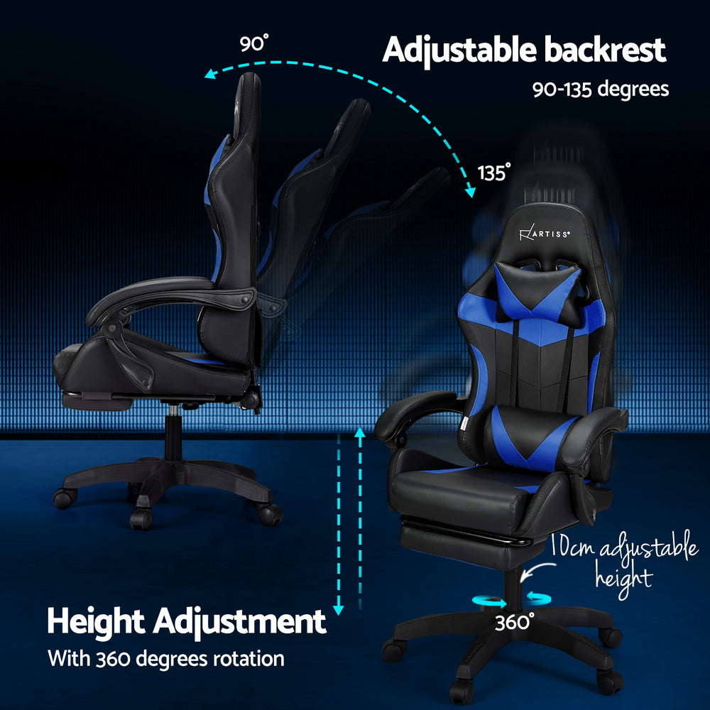 Massage Gaming Chair Blue