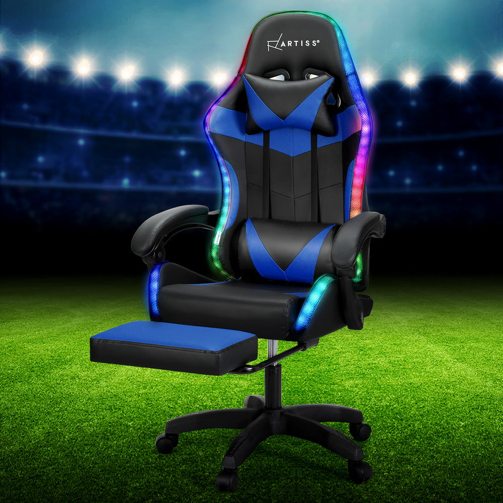 Massage Gaming Chair Blue