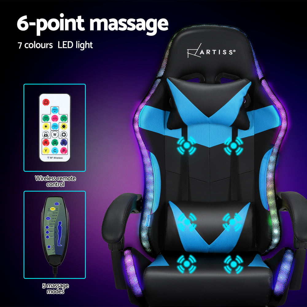 Blue Massage Gaming Chair.