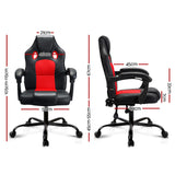 2 Point Massage Gaming Office Chair PU Leather Red