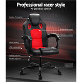 2 Point Massage Gaming Office Chair PU Leather Red