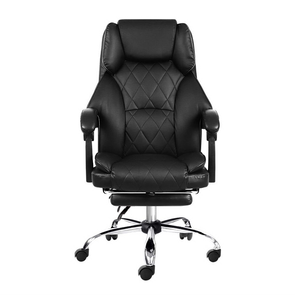 Flexi Office Chair PU Leather Black Adjustable Height