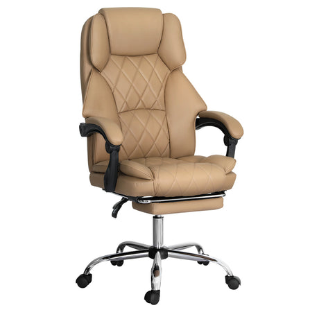 Office Chair PU Leather Tan Adjustable Height