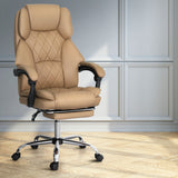 Office Chair PU Leather Tan Adjustable Height