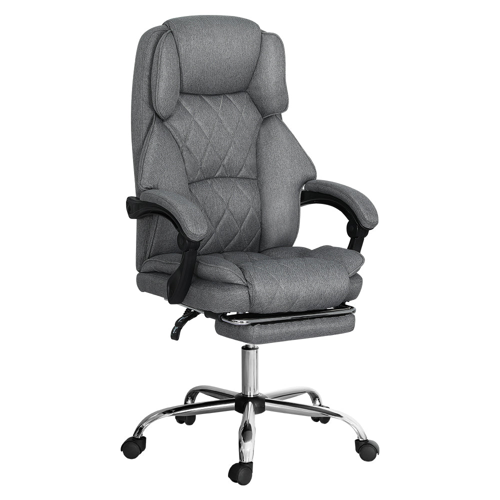 Office Chair Fabric & Foam Grey Adjustable Height