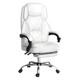 Office Chair Fabric & Foam White Adjustable Height